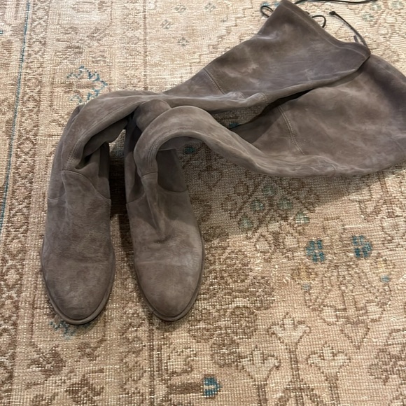 Stuart Weitzman Lowland Suede Over the Knee Boot in Praline - Picture 3 of 12